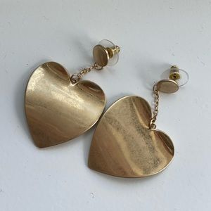 Brass Rebecca Minkoff heart earrings